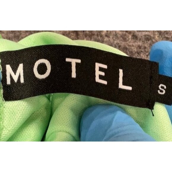 Motel Bodycon Y2K Revive Grunge Croquette Purple Lace Trim Floral Mini Dress S - Picture 12 of 14